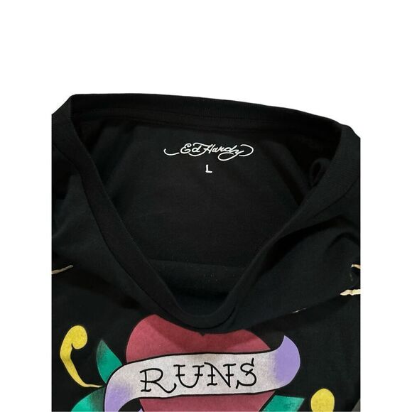 Ed Hardy TIGER HEART BABY TEE Size large - Picture 4 of 5